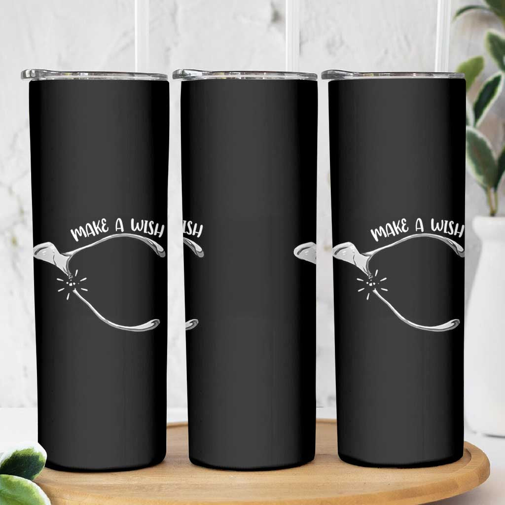 Funny Thanksgiving Turkey Wishbone Skinny Tumbler Make A Wish Chicken Turkey - Wonder Print Shop