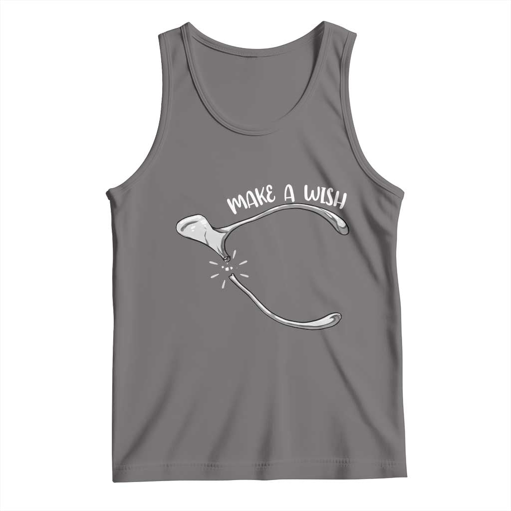 Funny Thanksgiving Turkey Wishbone Tank Top Make A Wish Chicken Turkey - Wonder Print Shop