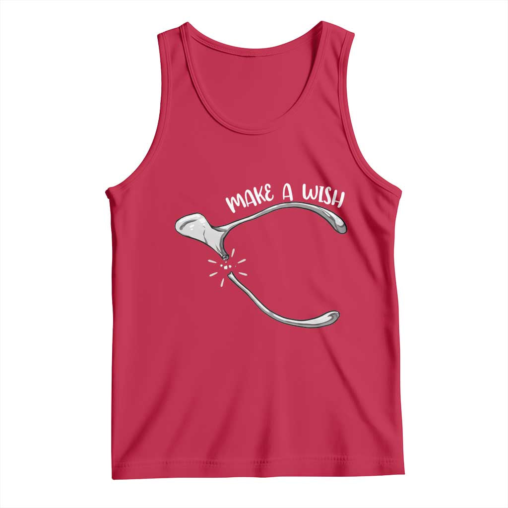 Funny Thanksgiving Turkey Wishbone Tank Top Make A Wish Chicken Turkey - Wonder Print Shop