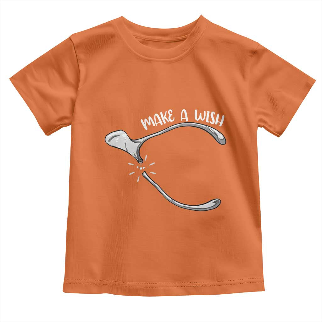 Funny Thanksgiving Turkey Wishbone Toddler T Shirt Make A Wish Chicken Turkey - Wonder Print Shop