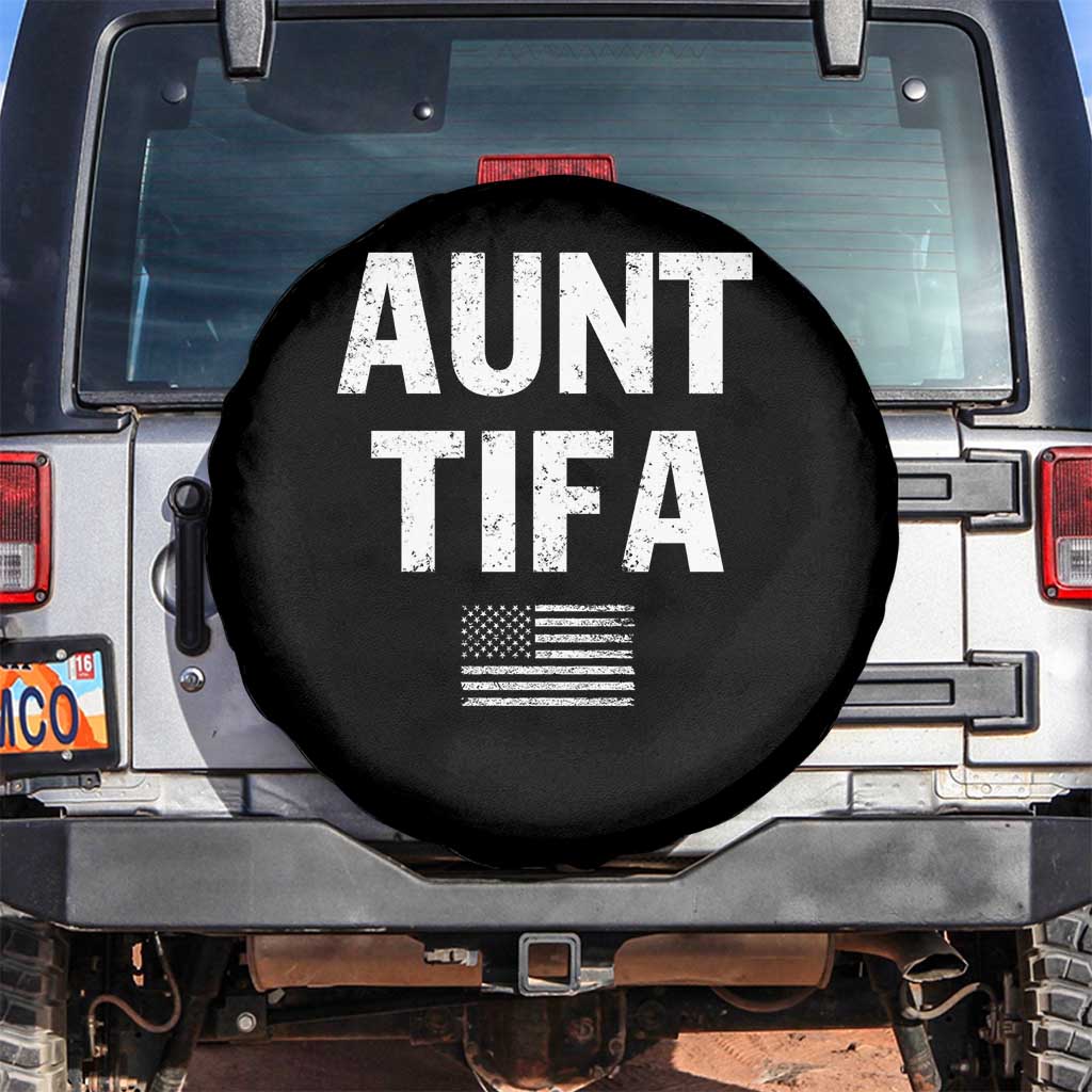 Funny Aunt Tifa Spare Tire Cover Political Satire Vintage American Flag - Wonder Print Shop