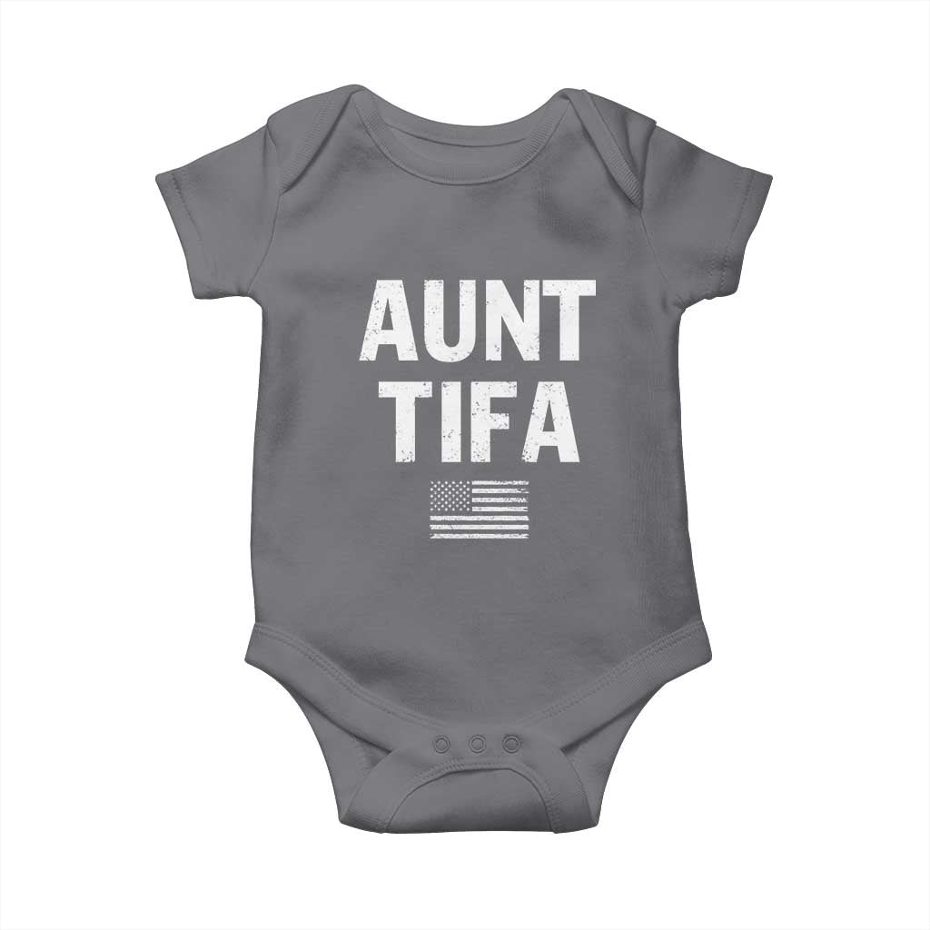 Funny Aunt Tifa Baby Onesie Political Satire Vintage American Flag - Wonder Print Shop