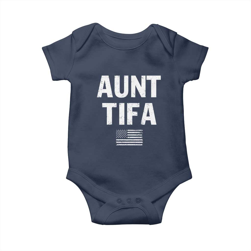 Funny Aunt Tifa Baby Onesie Political Satire Vintage American Flag - Wonder Print Shop