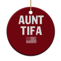 Funny Aunt Tifa Ceramic Ornament Political Satire Vintage American Flag - Wonder Print Shop