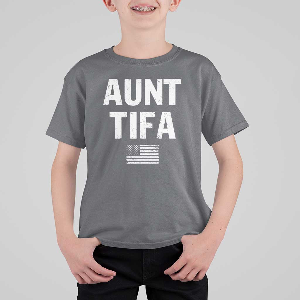 Funny Aunt Tifa T Shirt For Kid Political Satire Vintage American Flag - Wonder Print Shop