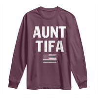 Funny Aunt Tifa Long Sleeve Shirt Political Satire Vintage American Flag - Wonder Print Shop
