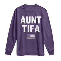 Funny Aunt Tifa Long Sleeve Shirt Political Satire Vintage American Flag - Wonder Print Shop