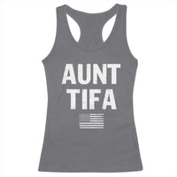 Funny Aunt Tifa Racerback Tank Top Political Satire Vintage American Flag - Wonder Print Shop