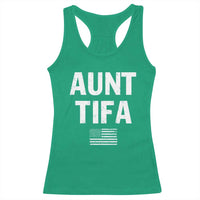 Funny Aunt Tifa Racerback Tank Top Political Satire Vintage American Flag - Wonder Print Shop