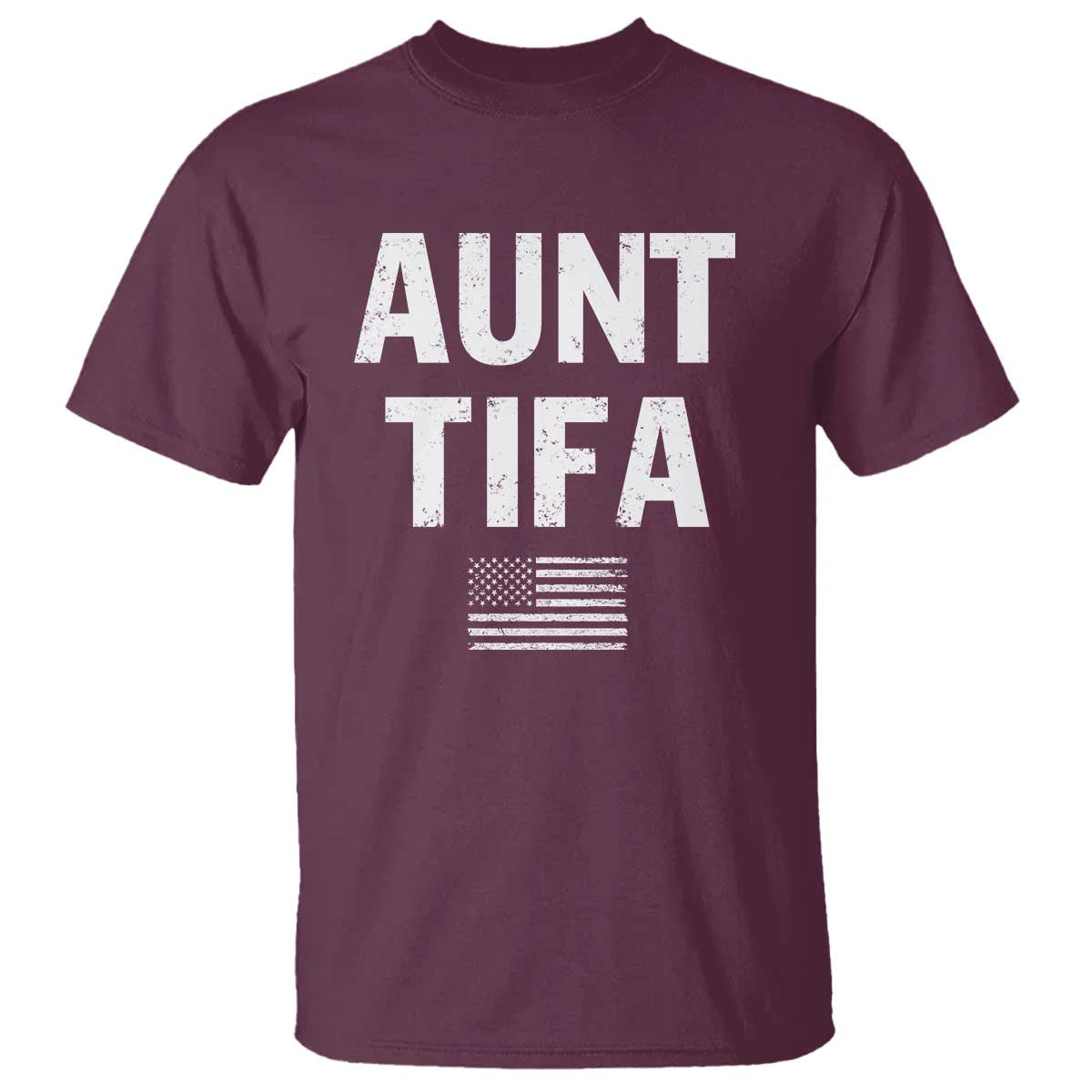 Funny Aunt Tifa T Shirt Political Satire Vintage American Flag - Wonder Print Shop