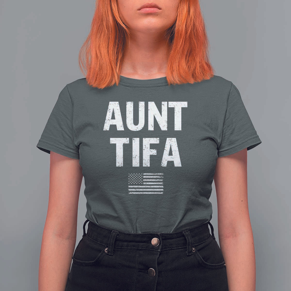 Funny Aunt Tifa T Shirt For Women Political Satire Vintage American Flag - Wonder Print Shop