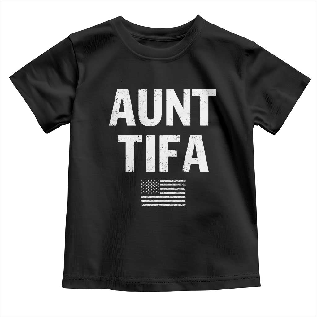 Funny Aunt Tifa Toddler T Shirt Political Satire Vintage American Flag - Wonder Print Shop