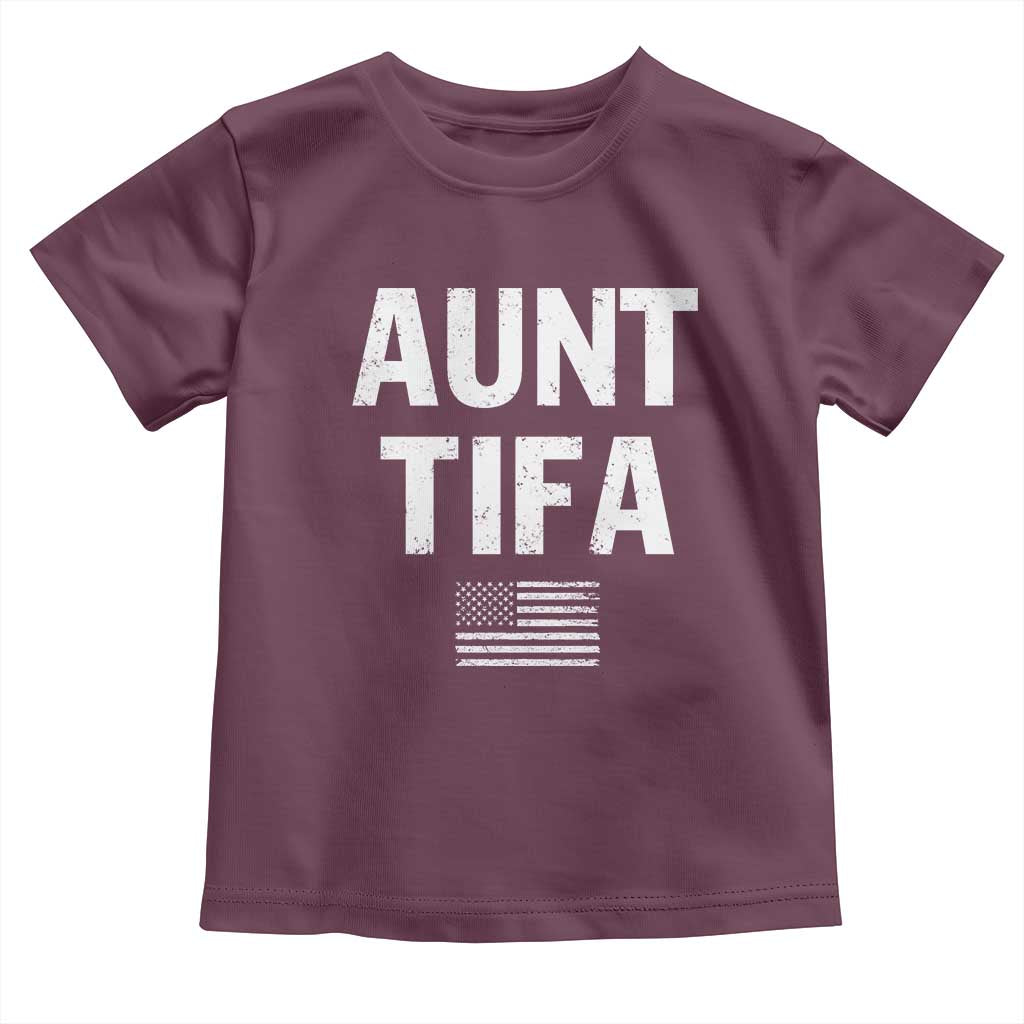 Funny Aunt Tifa Toddler T Shirt Political Satire Vintage American Flag - Wonder Print Shop