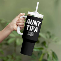 Funny Aunt Tifa Tumbler With Handle Political Satire Vintage American Flag - Wonder Print Shop