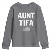 Funny Aunt Tifa Youth Sweatshirt Political Satire Vintage American Flag - Wonder Print Shop