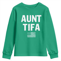 Funny Aunt Tifa Youth Sweatshirt Political Satire Vintage American Flag - Wonder Print Shop