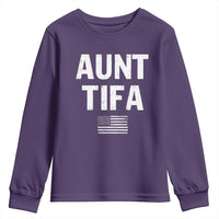 Funny Aunt Tifa Youth Sweatshirt Political Satire Vintage American Flag - Wonder Print Shop