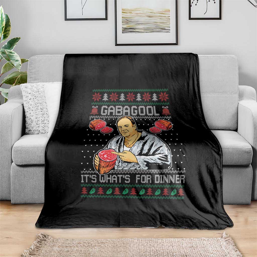Funny Christmas Mafia Throw Blanket Gabagool It Is Whats For Dinner Gangster Movie - Wonder Print Shop