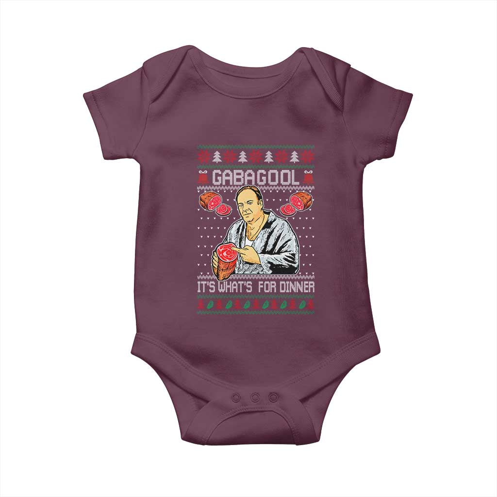 Funny Christmas Mafia Baby Onesie Gabagool It Is Whats For Dinner Gangster Movie - Wonder Print Shop