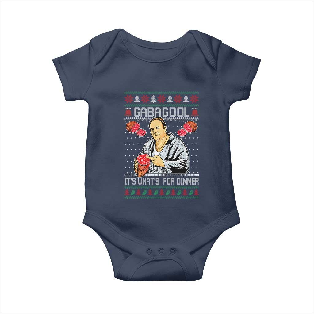Funny Christmas Mafia Baby Onesie Gabagool It Is Whats For Dinner Gangster Movie - Wonder Print Shop