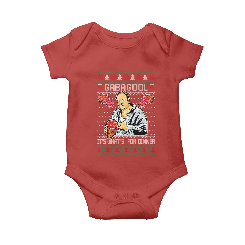 Funny Christmas Mafia Baby Onesie Gabagool It Is Whats For Dinner Gangster Movie - Wonder Print Shop