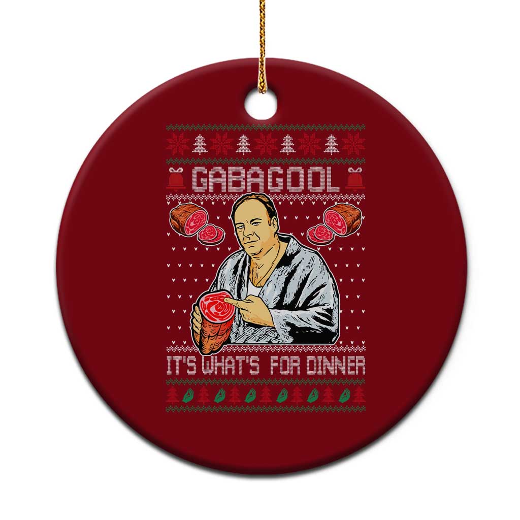 Funny Christmas Mafia Ceramic Ornament Gabagool It Is Whats For Dinner Gangster Movie - Wonder Print Shop