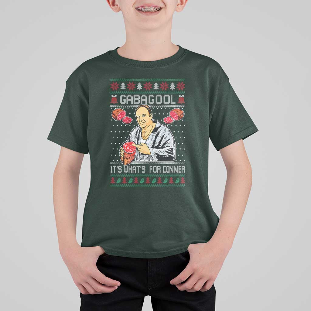 Funny Christmas Mafia T Shirt For Kid Gabagool It Is Whats For Dinner Gangster Movie - Wonder Print Shop