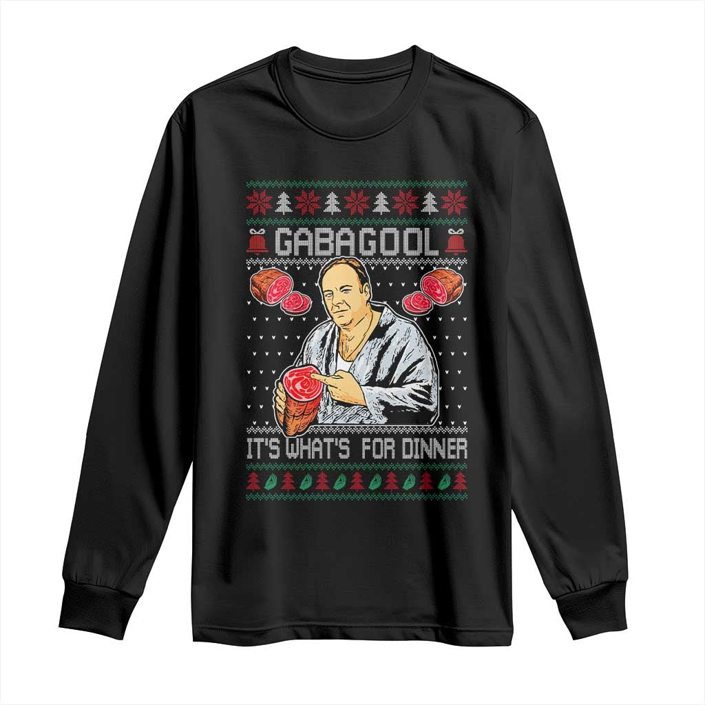 Funny Christmas Mafia Long Sleeve Shirt Gabagool It Is Whats For Dinner Gangster Movie - Wonder Print Shop