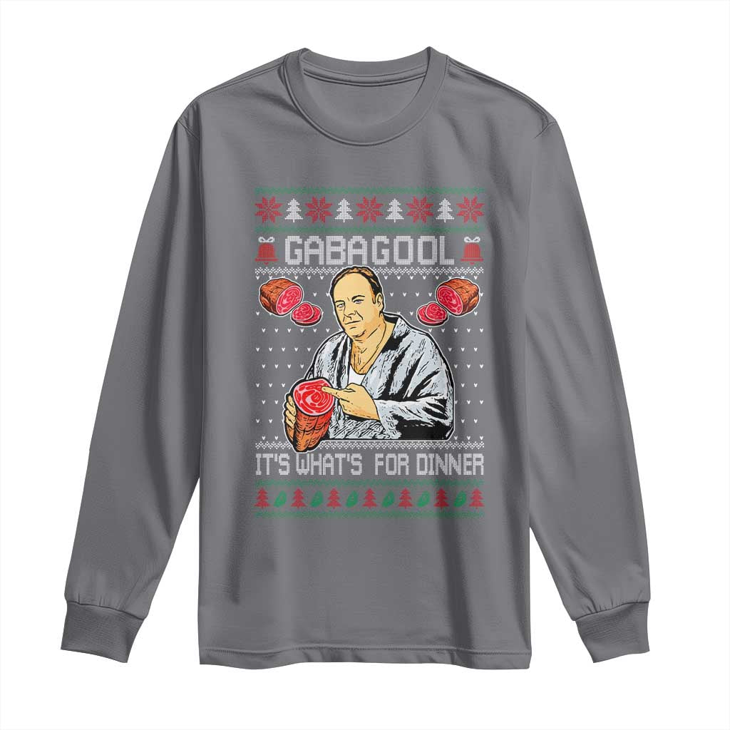 Funny Christmas Mafia Long Sleeve Shirt Gabagool It Is Whats For Dinner Gangster Movie - Wonder Print Shop