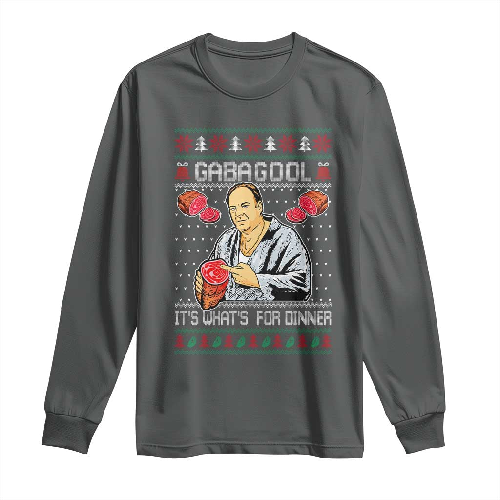 Funny Christmas Mafia Long Sleeve Shirt Gabagool It Is Whats For Dinner Gangster Movie - Wonder Print Shop
