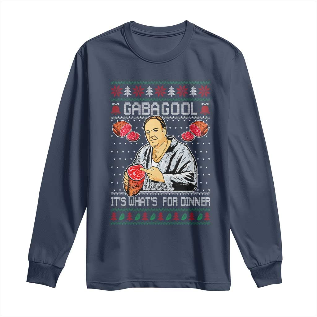 Funny Christmas Mafia Long Sleeve Shirt Gabagool It Is Whats For Dinner Gangster Movie - Wonder Print Shop
