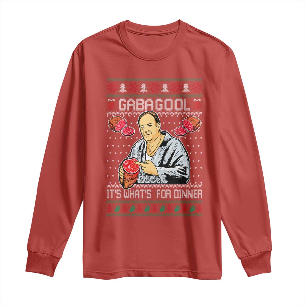 Funny Christmas Mafia Long Sleeve Shirt Gabagool It Is Whats For Dinner Gangster Movie - Wonder Print Shop