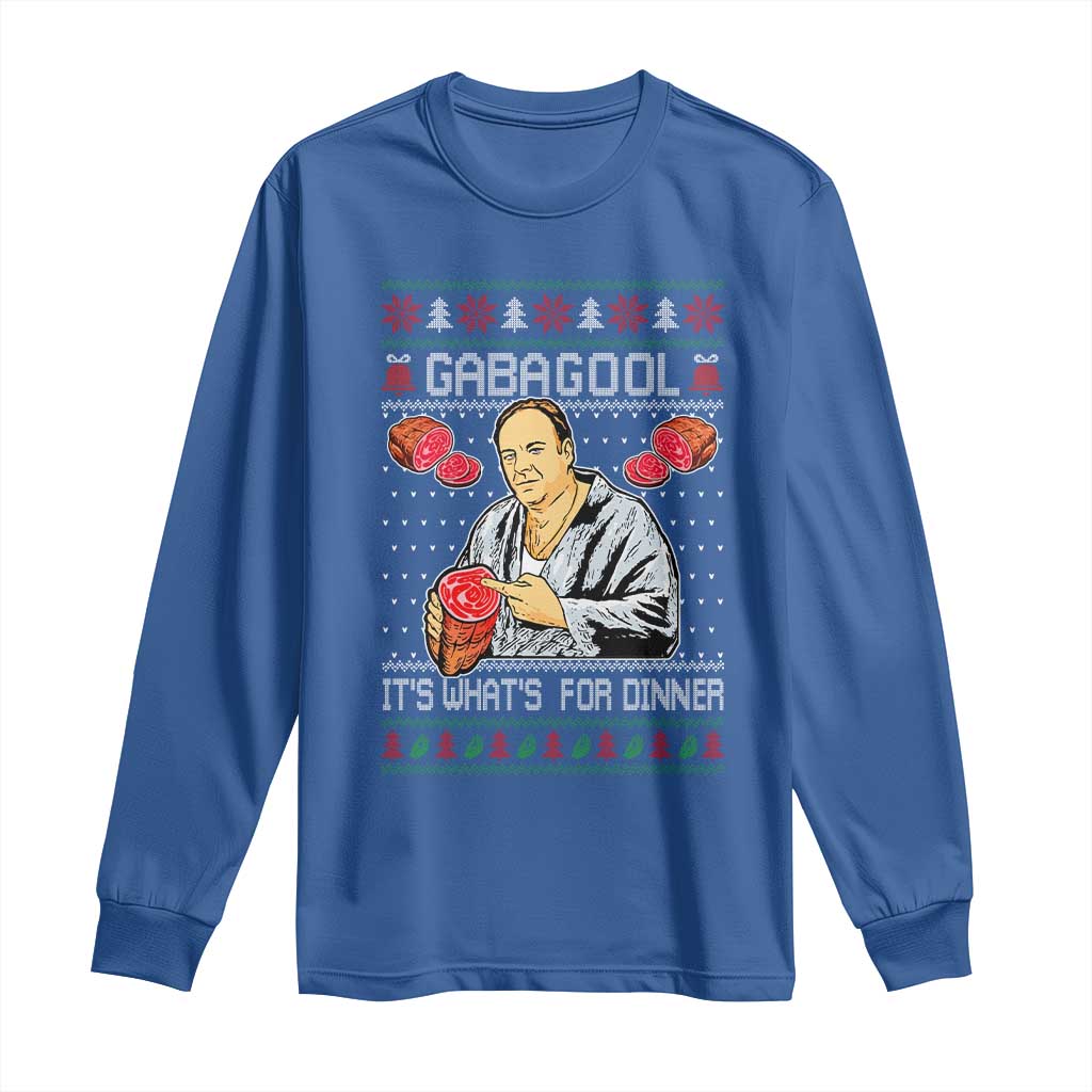 Funny Christmas Mafia Long Sleeve Shirt Gabagool It Is Whats For Dinner Gangster Movie - Wonder Print Shop
