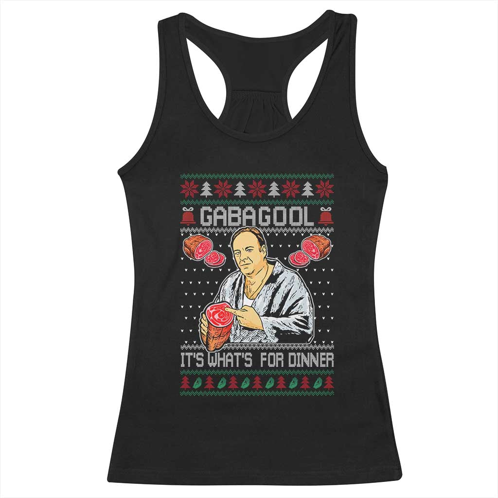 Funny Christmas Mafia Racerback Tank Top Gabagool It Is Whats For Dinner Gangster Movie - Wonder Print Shop