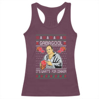 Funny Christmas Mafia Racerback Tank Top Gabagool It Is Whats For Dinner Gangster Movie - Wonder Print Shop
