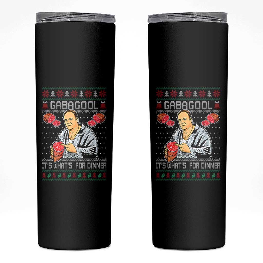 Funny Christmas Mafia Skinny Tumbler Gabagool It Is Whats For Dinner Gangster Movie - Wonder Print Shop