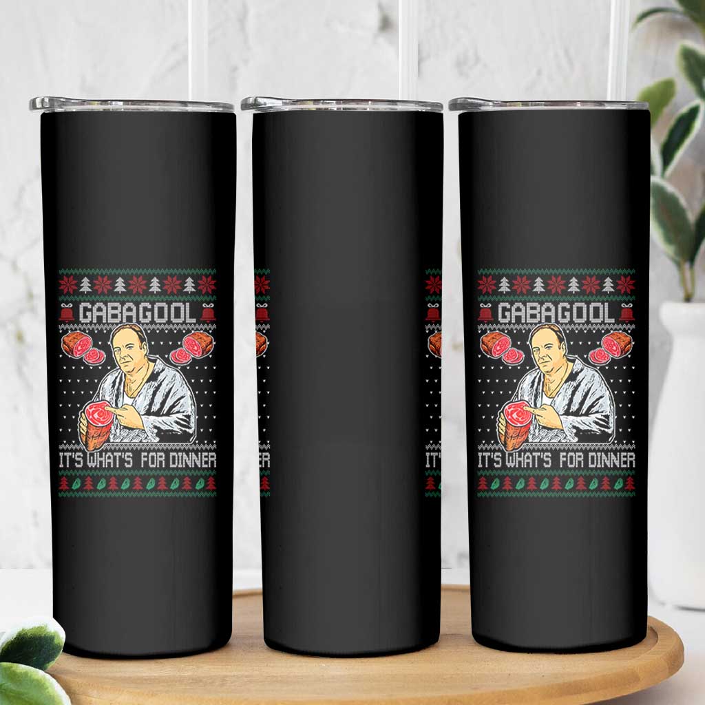 Funny Christmas Mafia Skinny Tumbler Gabagool It Is Whats For Dinner Gangster Movie - Wonder Print Shop