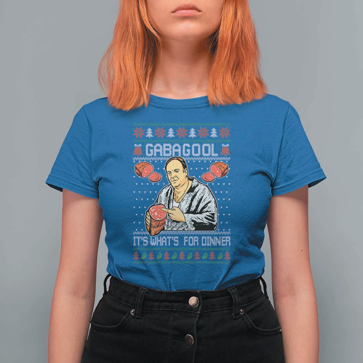 Funny Christmas Mafia T Shirt For Women Gabagool It Is Whats For Dinner Gangster Movie - Wonder Print Shop