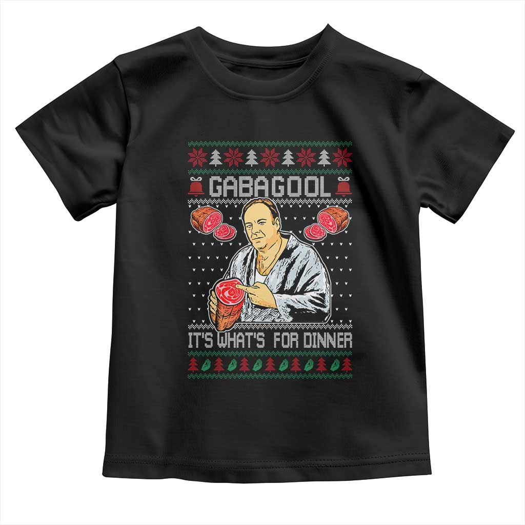 Funny Christmas Mafia Toddler T Shirt Gabagool It Is Whats For Dinner Gangster Movie - Wonder Print Shop