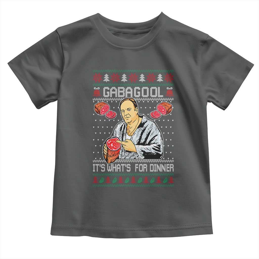 Funny Christmas Mafia Toddler T Shirt Gabagool It Is Whats For Dinner Gangster Movie - Wonder Print Shop