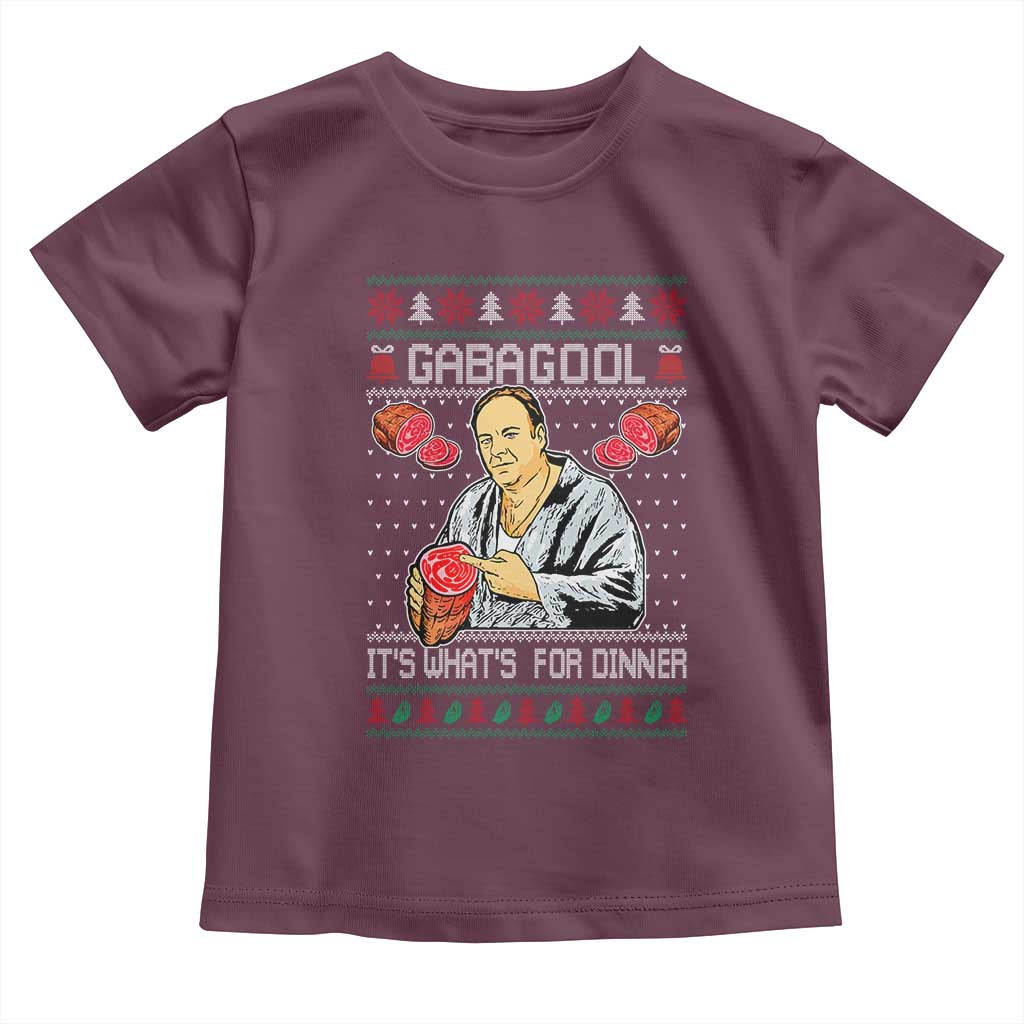 Funny Christmas Mafia Toddler T Shirt Gabagool It Is Whats For Dinner Gangster Movie - Wonder Print Shop