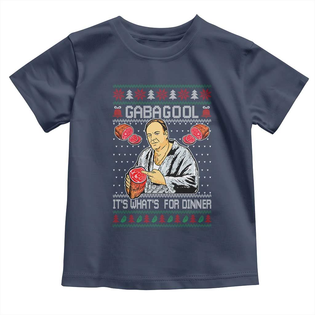 Funny Christmas Mafia Toddler T Shirt Gabagool It Is Whats For Dinner Gangster Movie - Wonder Print Shop
