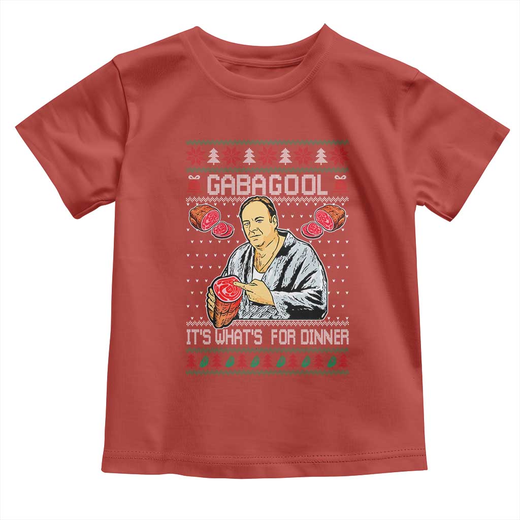Funny Christmas Mafia Toddler T Shirt Gabagool It Is Whats For Dinner Gangster Movie - Wonder Print Shop