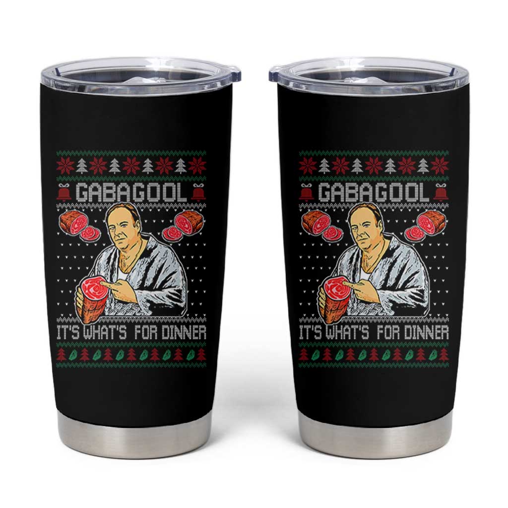 Funny Christmas Mafia Tumbler Cup Gabagool It Is Whats For Dinner Gangster Movie - Wonder Print Shop