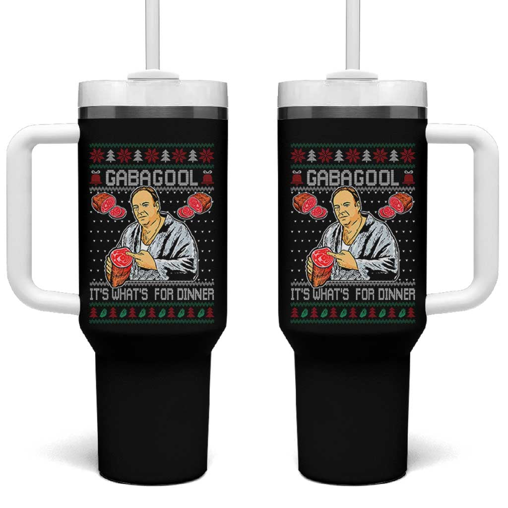 Funny Christmas Mafia Tumbler With Handle Gabagool It Is Whats For Dinner Gangster Movie - Wonder Print Shop
