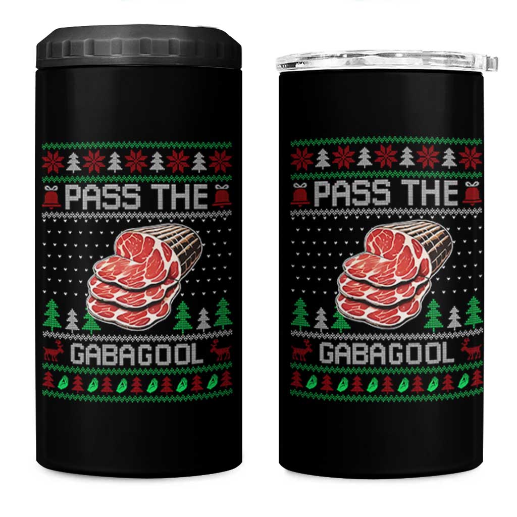 Funny Pass The Gabagool Christmas 4 in 1 Can Cooler Tumbler Italian Food - Wonder Print Shop
