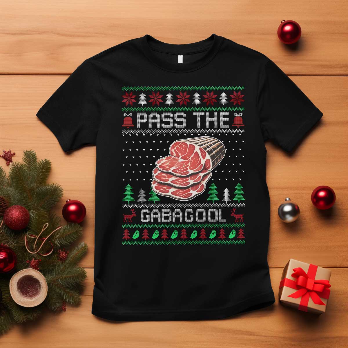 Funny Pass The Gabagool Christmas T Shirt Italian Food - Wonder Print Shop