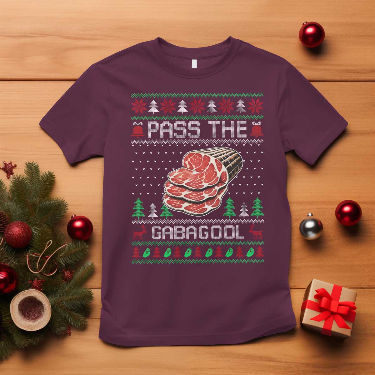 Funny Pass The Gabagool Christmas T Shirt Italian Food - Wonder Print Shop