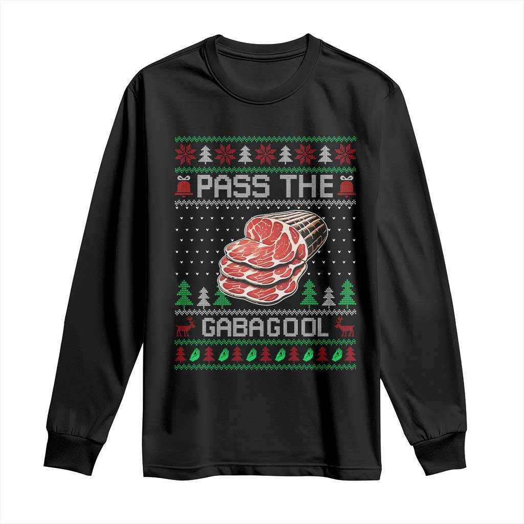 Funny Pass The Gabagool Christmas Long Sleeve Shirt Italian Food - Wonder Print Shop