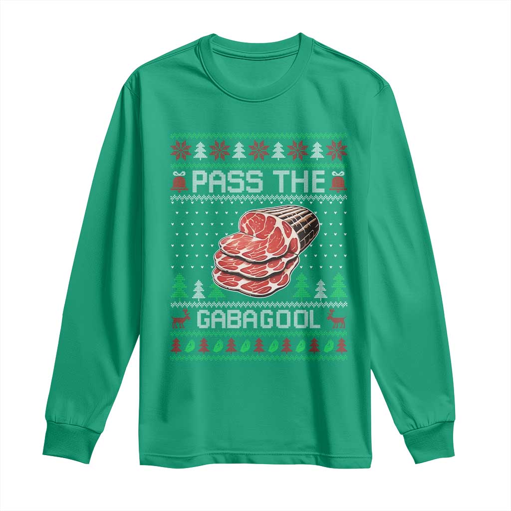 Funny Pass The Gabagool Christmas Long Sleeve Shirt Italian Food - Wonder Print Shop